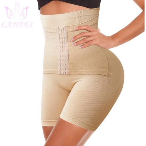 LANFEI Womens High Waist Trainer Tummy Shaper Hook Firm Body Shaper Shorts Butt Lifter Thigh Control Slimming Shapewear Panties
