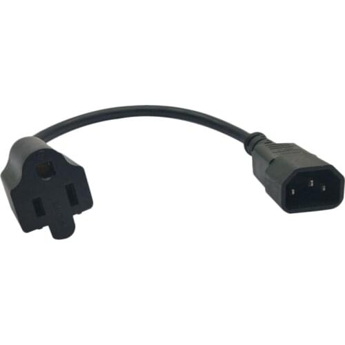 Power Cord, C14 to 5-15R Product Word Male to American Standard 3Pin Female Power Cord for Ups Servers