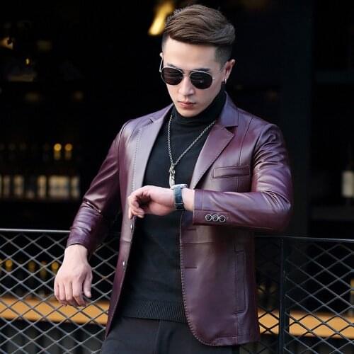 AYUNSUE Genuine Leather Jacket Men Spring Autumn Real Sheepskin Coat Mens Leather Jackets and Coats 2020 AD-DP71104 YY320