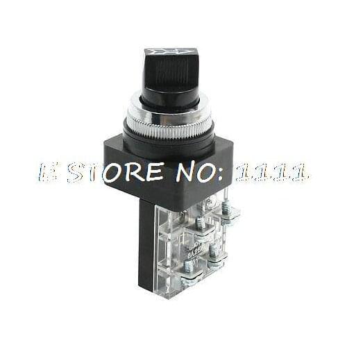 NO+NC 4 Screw Terminals 3 Position Rotary Push Button Switch AC 250V 6A