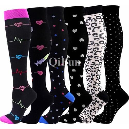 Compression Socks Women Men Knee High 20-30 MmHg Fit For Edema Diabetes Varicose Veins Running Sports Socks Hiking Cycling Socks