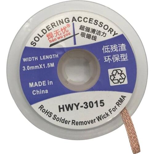 3mm 10g Security 5 ft. 3mm Desoldering Braid Solder Remover Wick BGA Desoldering Wire Bra Worldwide