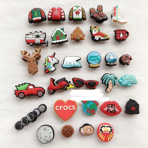 Geniune Cute Shoe Charms Accessories Cartoon Goggle Socks Deer Cycle Shoes Buckle Decorations for Sandals Charms Kids Gift New