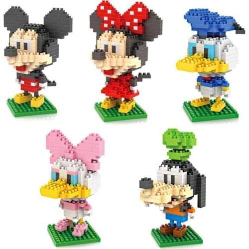 Park Donald Duck Minnie Mickey Mouse Goofy Disneyland figure cartoon model bricks mini micro diamond build block toys child gift