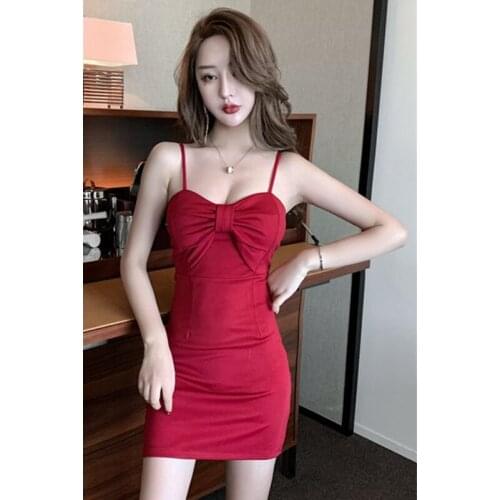 Real shot nightclub womens sexy low-cut V-neck short dress 2020 summer fashion slim sling dress