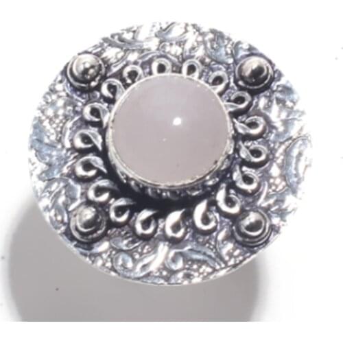 Genuine Rainbow Moonstone Ring Silver Overlay over Copper, USA Size 6.75 , R6731