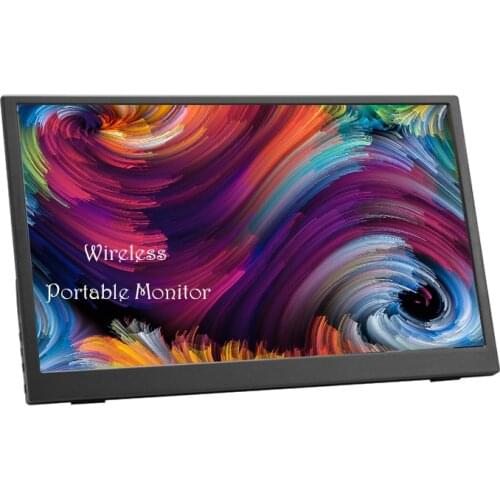 WIFI Portable Monitor for Laptop External Computer Monitor with HD & USB-C Ports for PC Smartphones & Gaming Xbox Switch