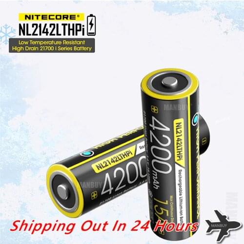 SALE NITECORE NL2142LTHPi -40C Low Temperature 21700 4200mAh Protected Li-ion Rechargeable Battery Gift Flashlight Free shipping