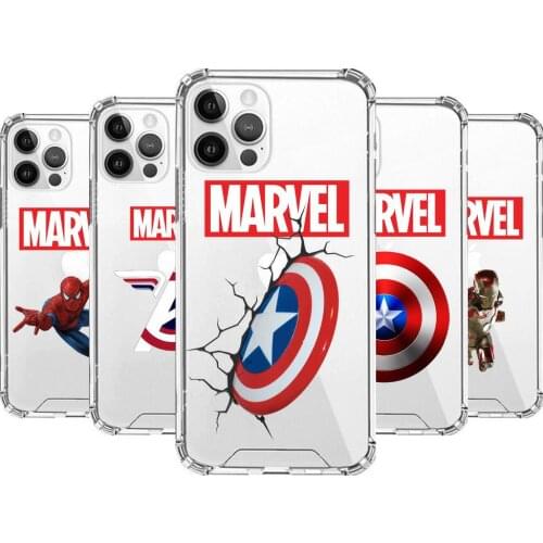 Marvel Comics Anime Style Phone Case cover For iphone 12 pro max 11 8 7 6 s XR PLUS X XS SE 2020 mini Transparent cell