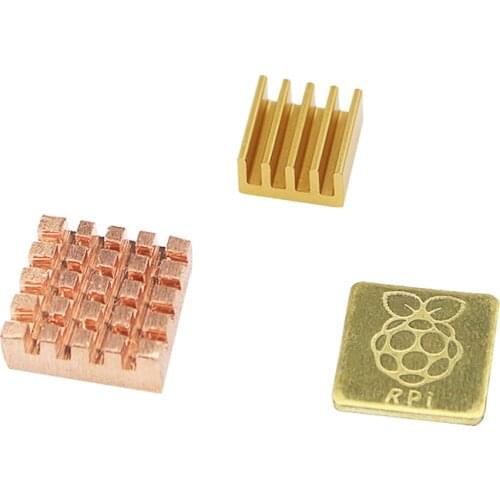 Raspberry Pi 3B Heat Sink 2 Cooper and 1 Aluminum Cooling Pad Cooler Radiator Heatsinks for Raspberry Pi 3 Model B+ 3B 2B