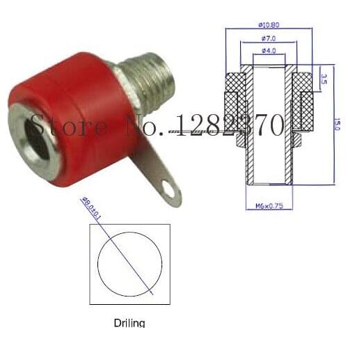 [SA] BS4246 nickel-plated brass panel mount jack socket 4mm --100pcs/lot