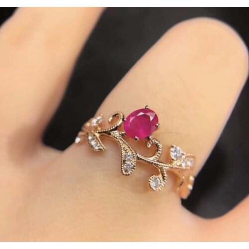 Natural And Real Red Ruby Ring 925 Sterling Silver Rings for Wedding Rings Silver 925 Gemstones Jewelry Fine Jewelry