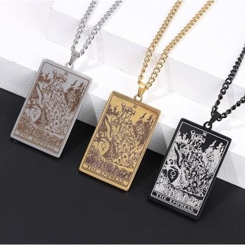 Wicca Tarot Card Waite Major Arcana Pagan Pendant Amulet Necklace-The EMPRESS Style Wiccan Jewelry