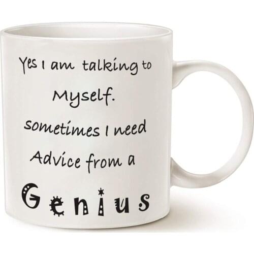 Funny Christmas Coffee Mug Gift 11OZ - Yes I am talking to myself. Sometimes I need advice from a genius - Best Gift for Men, Wo