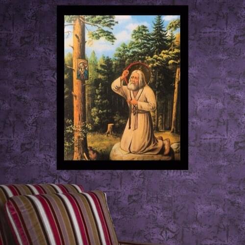 Golden Panno 5d Diy Cross Stitch Religion Icon of Leader Diamond Mosaic true religious men diamond embroidery rhinestone09