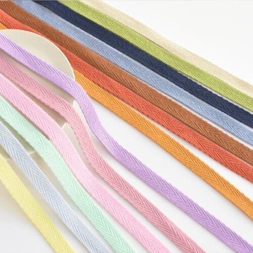 1cm Multi Color Herringbone Tape Ribbons Cotton Woven Ribbon Sewing Overlock Cloth Strap Belt DIY Accessories 5meter 101-140