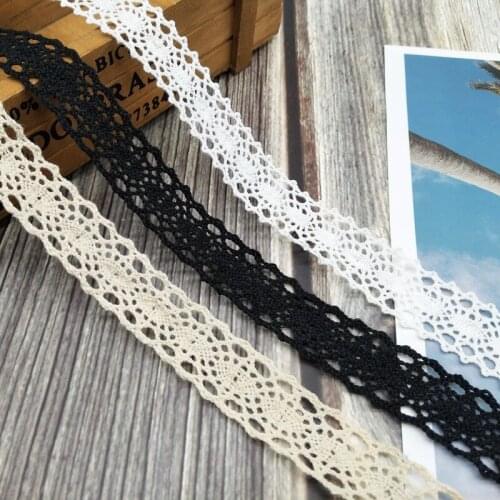 10 Yards Cotton Trim Assorted Pattern Cotton Ribbon Roll DIY Craft Cotton Ribbon Crochet Lace Scalloped Edge for Wedding Decor