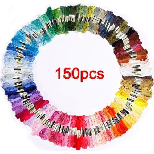 150 skeins of multicolored embroidery thread for cross-stitch