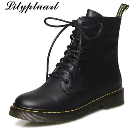 2019 European and American style cowhide material zipper closure short boots round head with rubber sole ankle boots for women