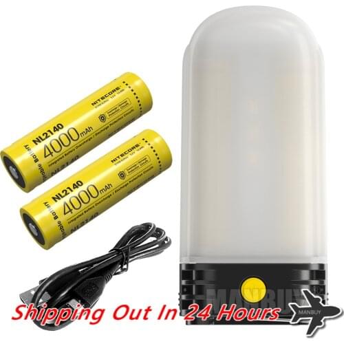 2021 NITECORE LR60 High CRI 9x LEDs Magnetic Base Camping Lantern Power Bank Battery Charger with 2x 21700 Rechargeable Battery