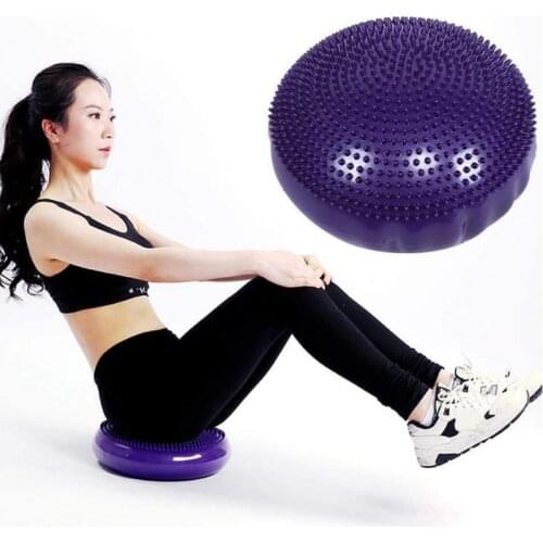 33cm Inflatable Yoga Balance Disc Fitness Massage Plate Cushion Stability Disc Wobble Pad Ankle Knee Board Mat Ball with Pump