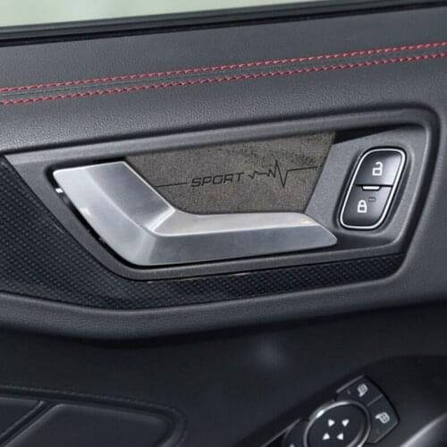 4PCS Luxury Material Short Plush Interior Door Handle Trim Sports Car Accessories For FORD FOCUS 3 MK3 4 MK4 2012 - 2021