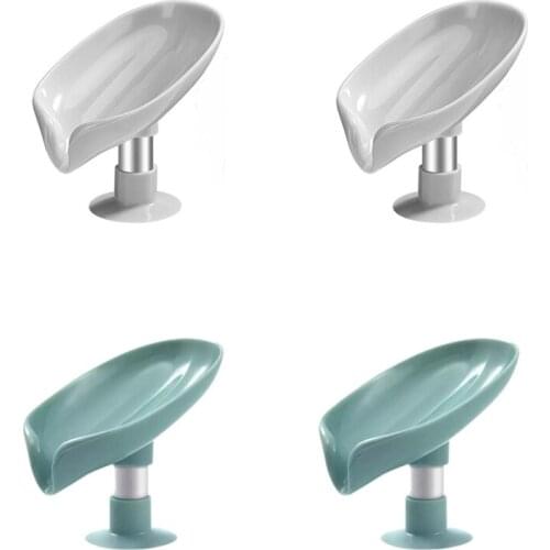 New 4 Pcs Self-Draining Soap Holder Leaf-Shaped Soap Bar Draining Soap Saving Soap Dish Suitable For Shower,Bathroom,Kitchen