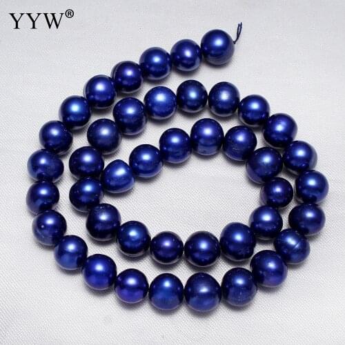 9-10mm Dark Blue Cultured Potato Freshwater Pearl Natural Stone Beads for DIY Necklace Bracelets Jewelry Making Loose Strand 15"