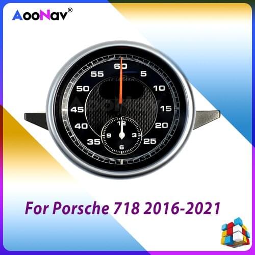 Car Stopwatch For Porsche 718 2016-2021 Car Interior Dashboard Clock Decoration Clock Compass Electronic Time