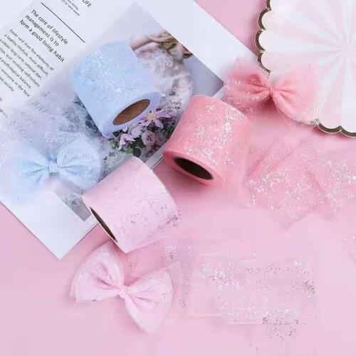 25 Yards/Pcs) 6/8/10/25cm Width Color Organza Ribbon Diy Bowknot Headdress Mesh Ribbon Christmas Gift Wrapping Lace Decorations