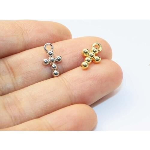 Eruifa 20pcs 8*10mm Cross Gold/Silver Plated Bee Zinc Alloy Charms Pendant Jewelry DIY Necklace Bracelet Earrings 2 Colors