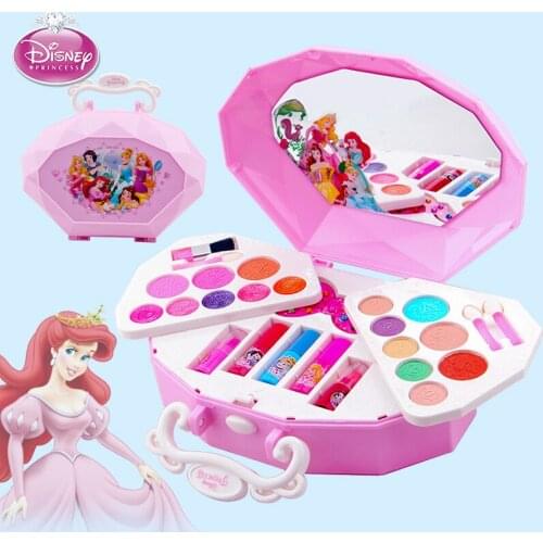 Girls frozen princess White snow Makeup Toy Pretend Play Set Disney Safety Non-toxic Girls Dressing Cosmetic box Beauty Toy