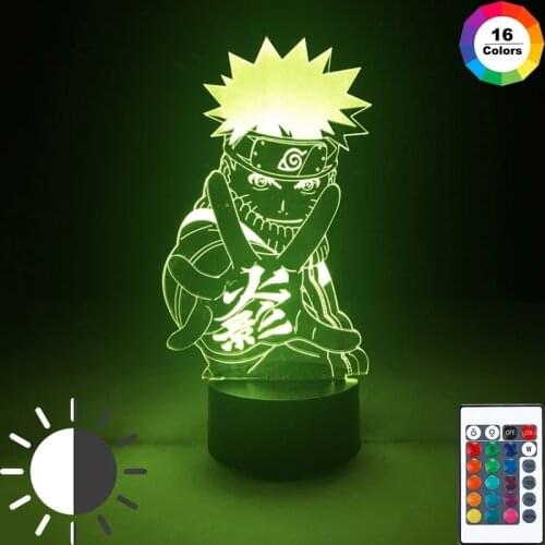 Toys 3D Lamp Figure Touch Uchiha Kakashi Sasuke Sensor Light Anime Lampka Nocna Luces Led De Colors For Children Baby Gift