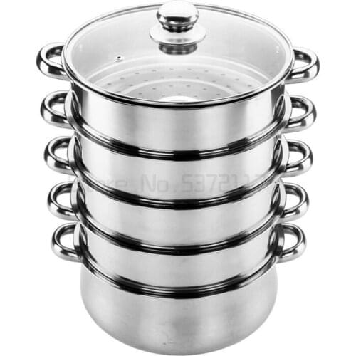 Cook Steamer Pot Utensil of Kitchen stainless steel large size 5 layer Cooking Pot Steamed Food Casserole