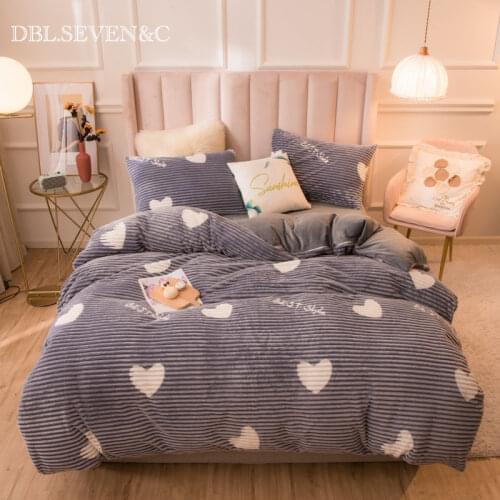 Nordic home Linens bedding set Warm soft Flannel bed linen Bedspread on the bed Winter Bed covers thicken Double duvet cover