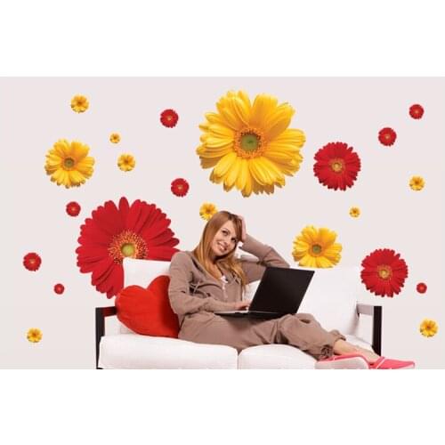 Colorful Sunflower Wall Sticker Dream living room Wall Art Decal pink red yellow nursery Decor mural kids Bedroom Decor stickers
