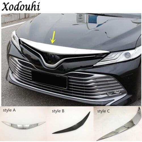 For Toyota Camry XV70 2018 2019 2020 Car Cover ABS Chrome Panel Front Engine Machine Racing Grill Grille Hood Stick Lid Trim