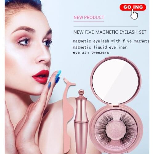 3d Magnetic Eyelashes and Eyeliner Set Natural Long False Mink Magnetic Lashes Wholesale In Bulk Reusable Beauty Make Up Tool