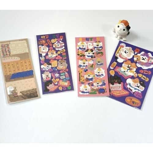 Cute Cartoon Cat Meow Decorative Stickers DIY Scrapbooking Diary Album Journal Stick Label Kawaii Stationery Sticker Aesthetics