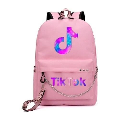 Tik Tok Backpack Multifunction USB Charging Travel Canvas Students Backpack For Teenagers Boys Girls School Bag