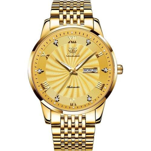 OLEVS Automatic Mechanical Watches for Men, No Battery Watch Self-Winding Waterproof Stainless Steel Classic Mens Watch