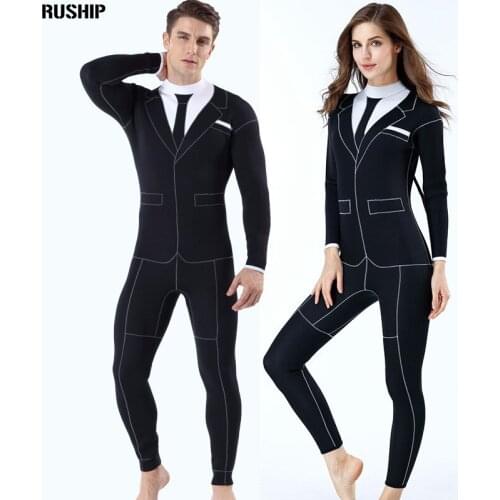 New 3MM Unisex Diving Clothes Conjoined Cold-proof Warm-keeping Diving Wetsuit Individualized Western Clothing Diving Clothes