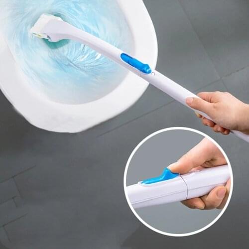 Disposable With Long Handle toilet brush cleaner No Dead Corner Bathroom Cleaning brush Replacement Brush Head and plunger set