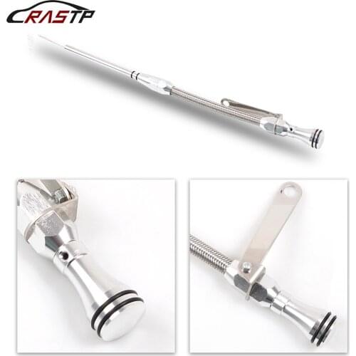 RASTP -New Arrived SBC stainless steel braided shell flexible oil dipstick 80 is suitable for all SB Ford engines RS-OCC061