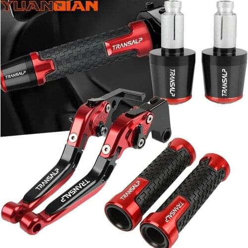 For HONDA TRANSALP 600 VH/VJ 1987 1988 Motorcycle CNC Adjustable Brake Clutch Levers 7/8" 22MM Handlebar Handle bar grip end Cap