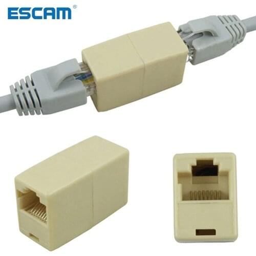 10Pcs Network Ethernet Dual Straight Head Lan Cable Joiner Coupler RJ45 CAT 5 5E 6 6a Extender Plug Network Cable Connector