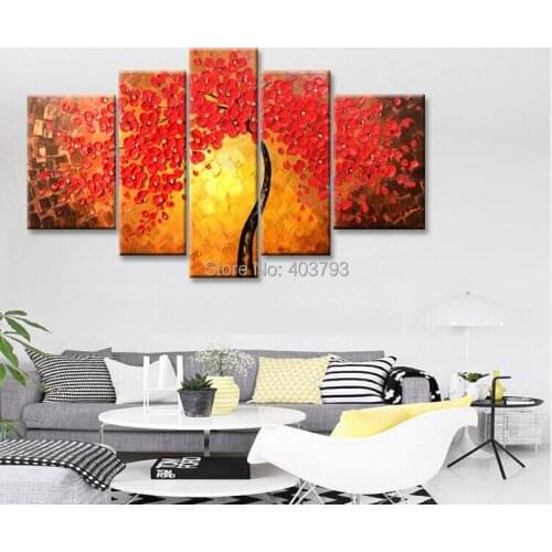 Modern fashion hand painted oil painting on canvas huge large 5P knife flower free shipping