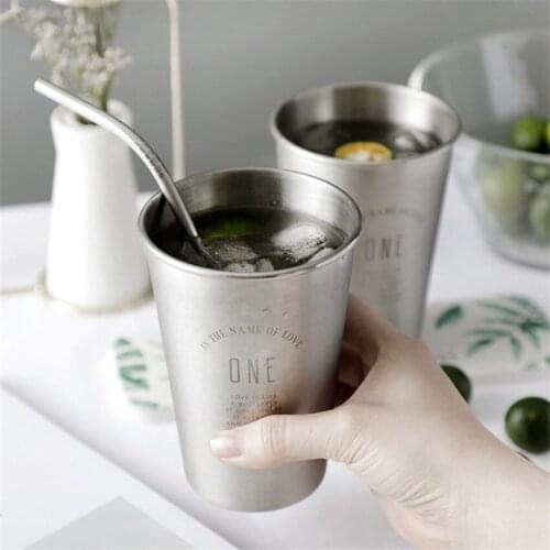 500ML Stainless Steel Cups Wine Beer Coffee Cup Whiskey Milk Mugs Outdoor Travel Camping Cup ins style Nordic style Mugs