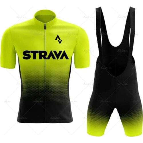 2022 STRAVA Cycling Jersey Set Summer Cycling Clothing MTB Bike Clothes Uniform Maillot Ropa Ciclismo Man Cycling Bicycle Suit