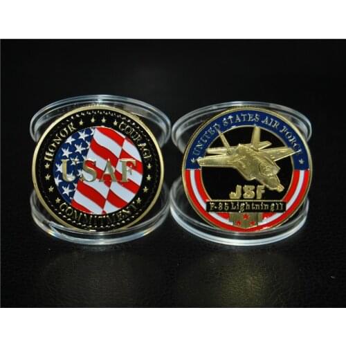 United States Air Force Challenge Coin F 35 Lightning Finished In 24k Gold .999